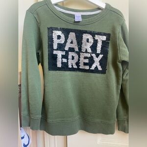 Green Kids Sweatshirt with Sequin Design